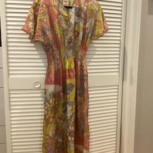 Johnny Was Damaris Floral Midi Dress NWOT